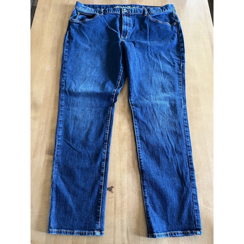 Eddie Bauer Sz 16 Women's Boyfriend Mid Rise Slim Dark Wash Blue‎ Denim Jeans